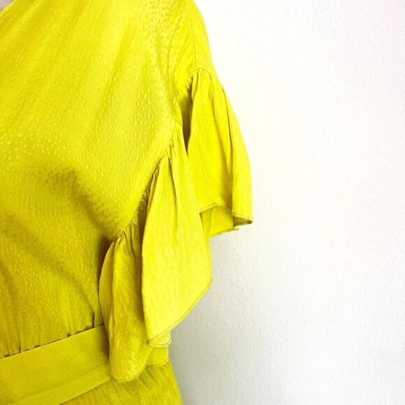 Nissa Ruffled Yellow Asymmetrical Dress – Size 2 Summer Vibes - Picture 8 of 16